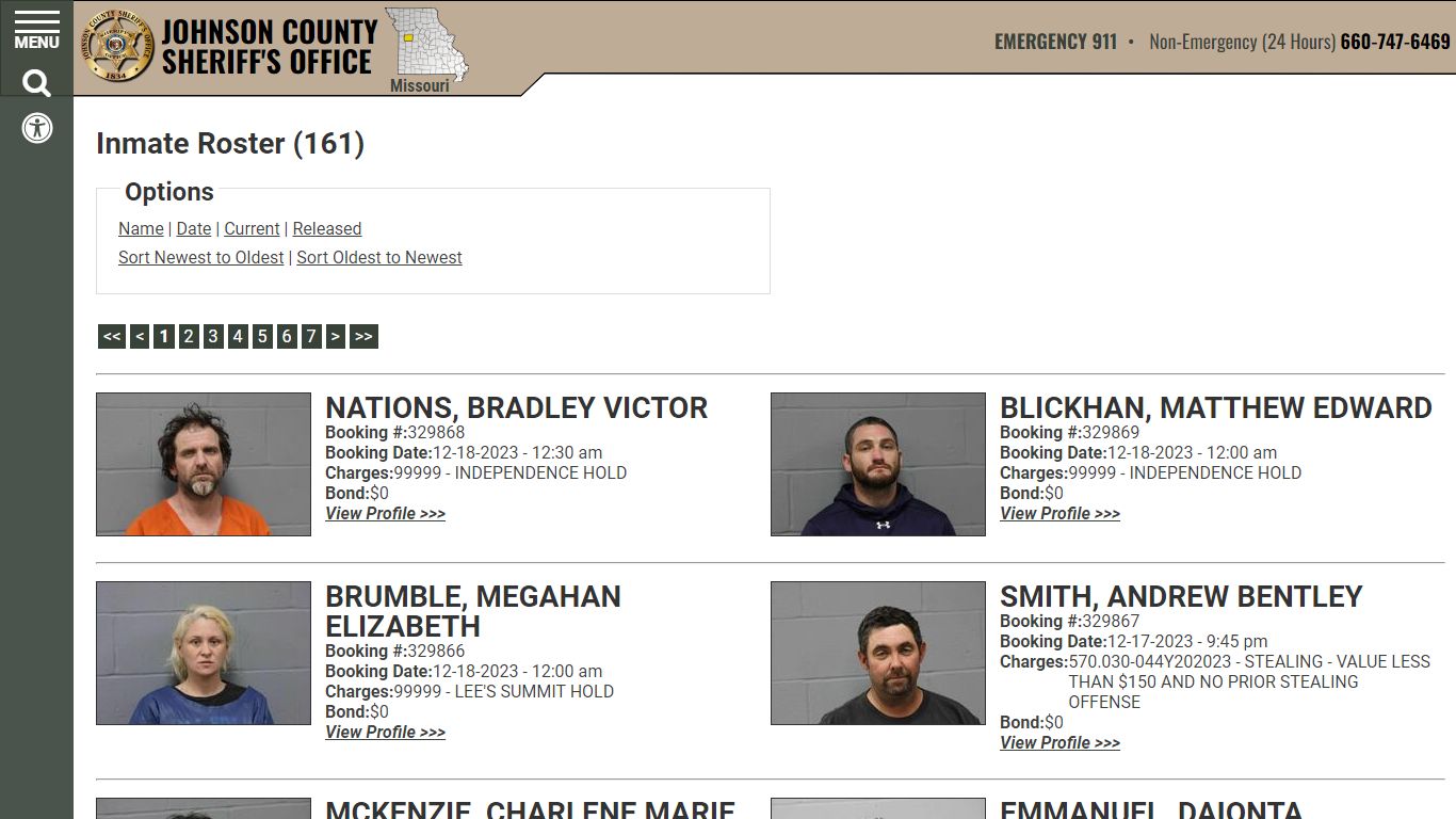 Inmate Roster - Current Inmates Booking Date Descending - Johnson ...